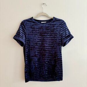 Everly Midnight Blue Velvet Top